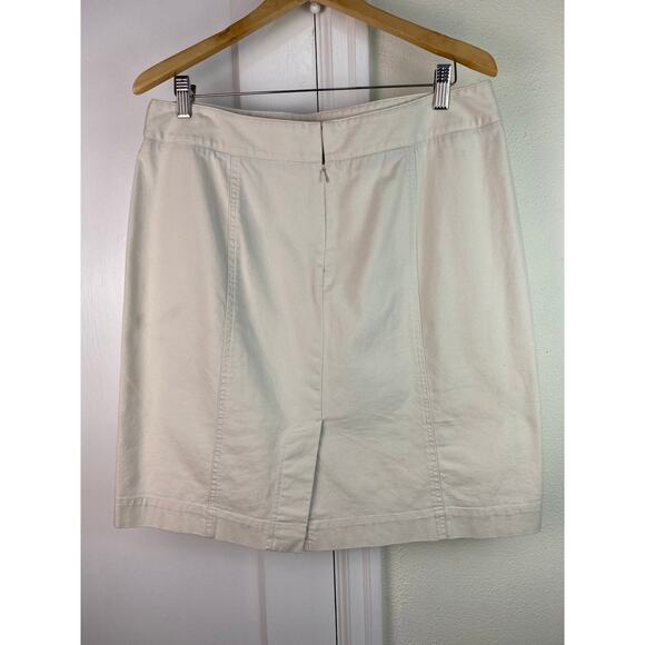 Talbots Stretch Women's Size 12 Natural Cream Classic Cotton Pencil Skirt - Picture 4 of 5